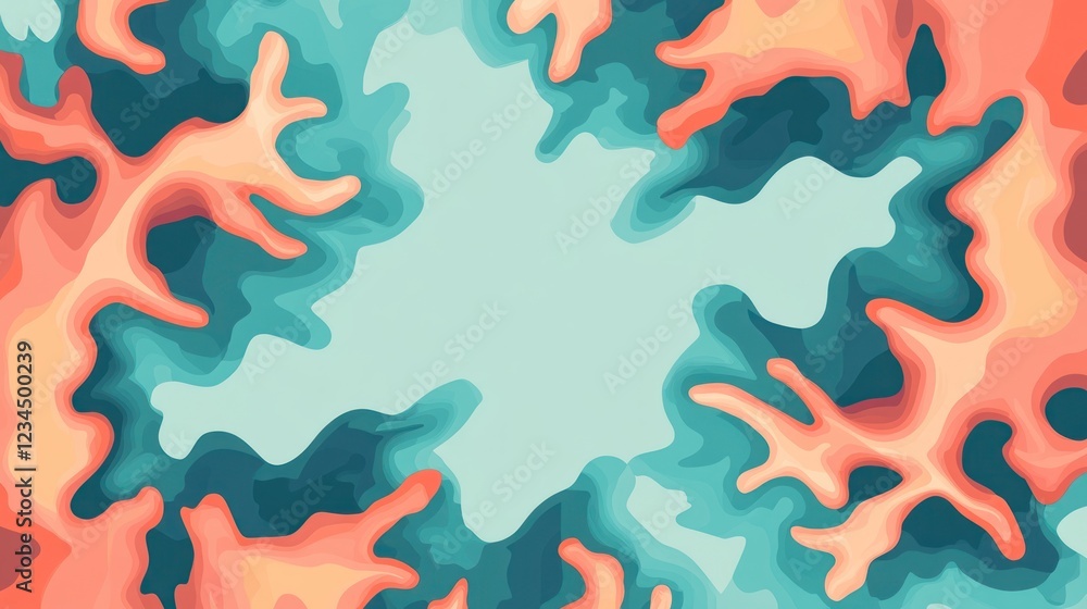 Fototapeta premium Abstract coral reef ocean background design