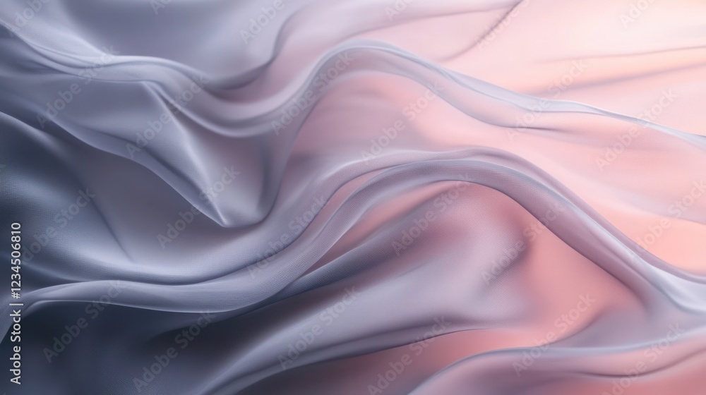 Obraz premium Elegant flowing fabric, sunset backdrop, design texture