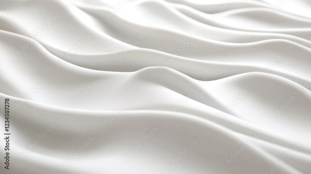 White fabric waves, draped, studio, background blur, design texture White fabric waves, draped, studio, background blur, design texture