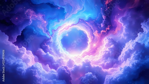 Cosmic Nebula Portal: Vibrant Galactic Gateway
