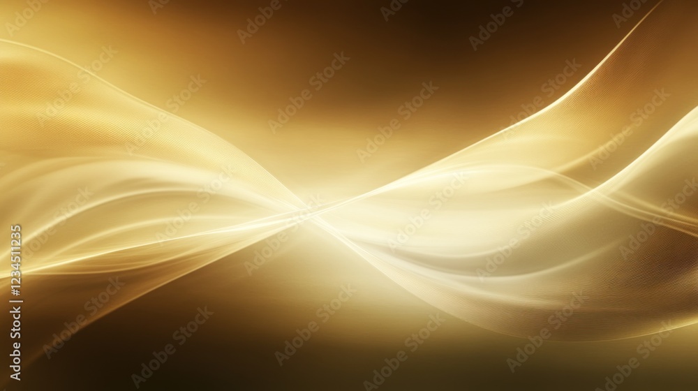 Golden abstract swirls, dark background, website design