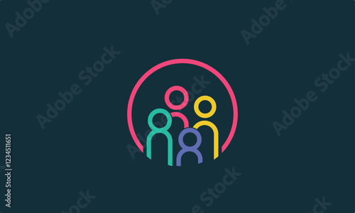 diversity people team family colourful logo vector icon symbol	
