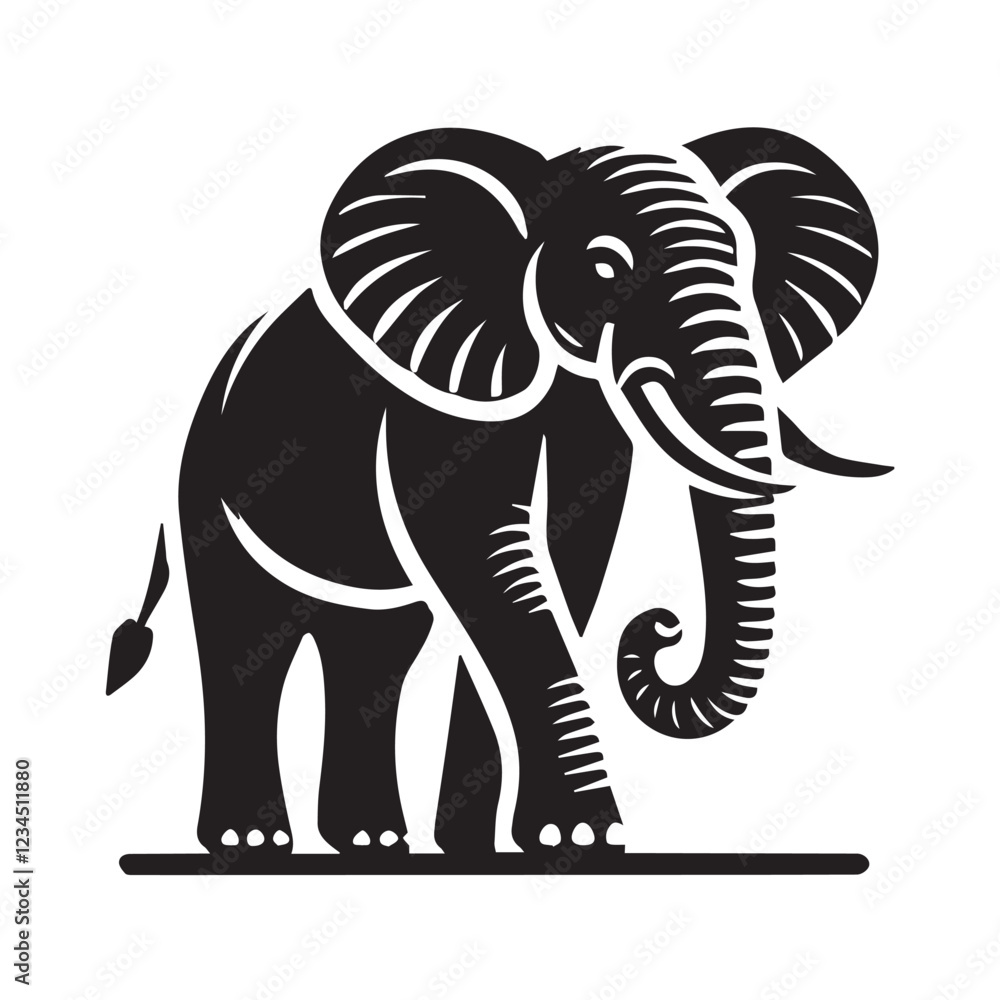 Fototapeta premium Elephant Head Silhouette vector