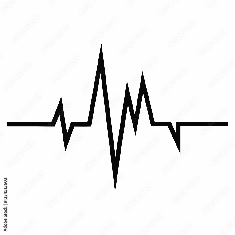 Elegant Black Heart Silhouette - Vector Art Elegant Black Heart Silhouette - Vector Art