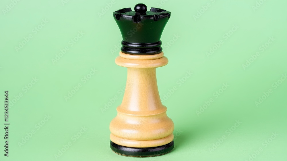 Close Up Of A Black Chess Queen Piece Against A Green Background Close Up Of A Black Chess Queen Piece Against A Green Background