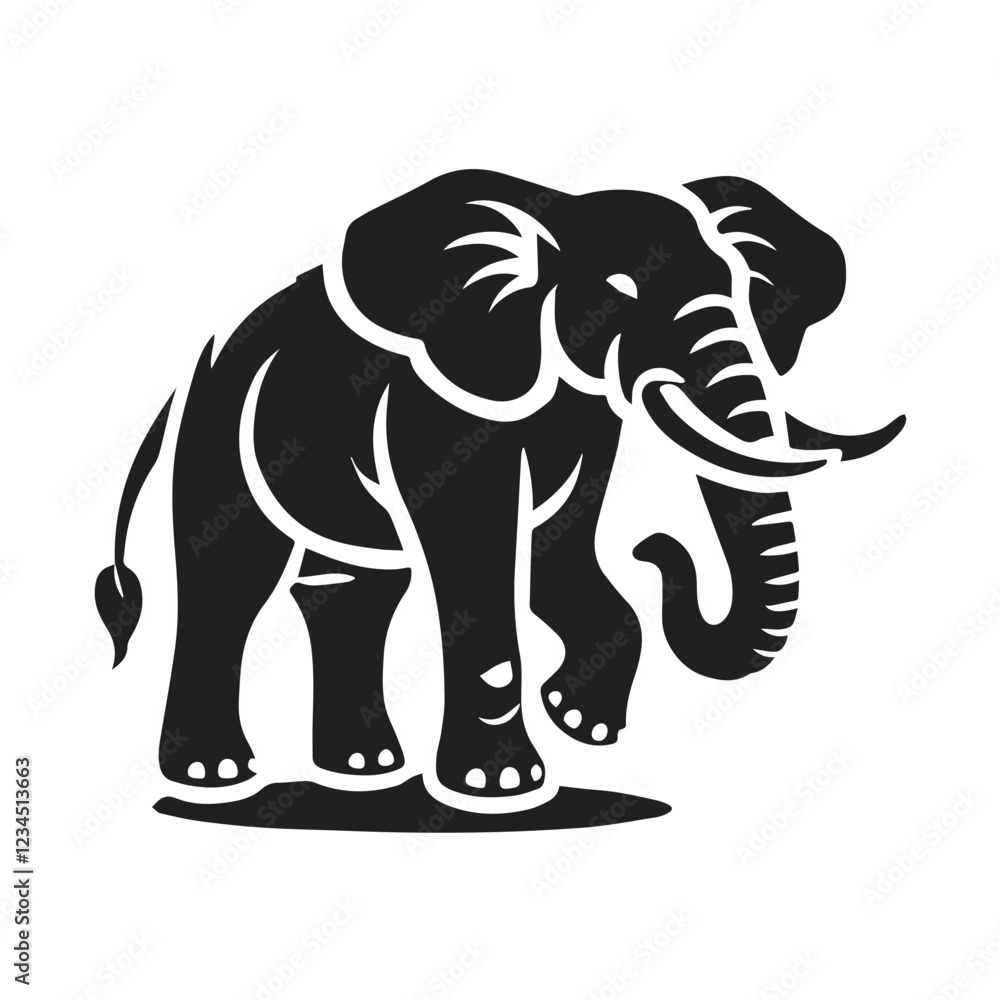 Fototapeta premium Elephant Head Silhouette vector