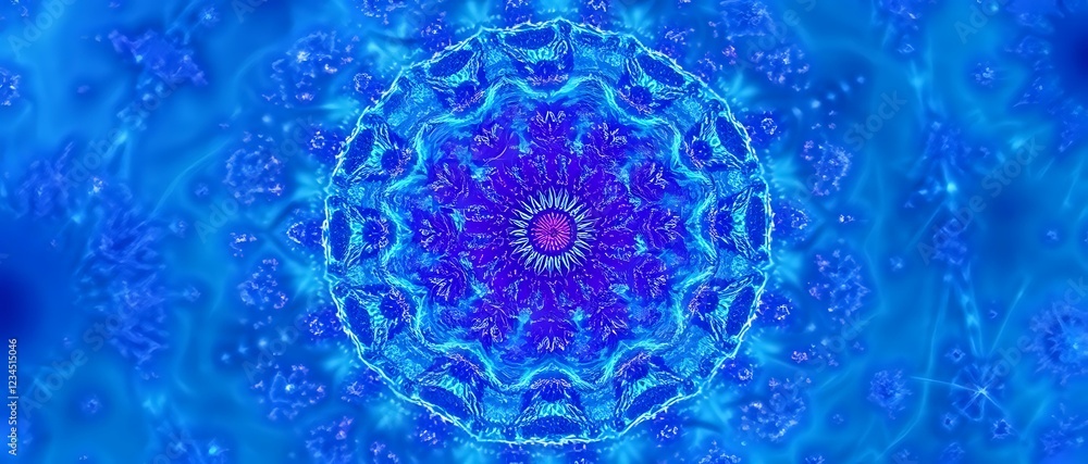 Mandelbrot Bloom: Vibrant Purple Flower in a Psychedelic Blue Abyss Mandelbrot Bloom: Vibrant Purple Flower in a Psychedelic Blue Abyss