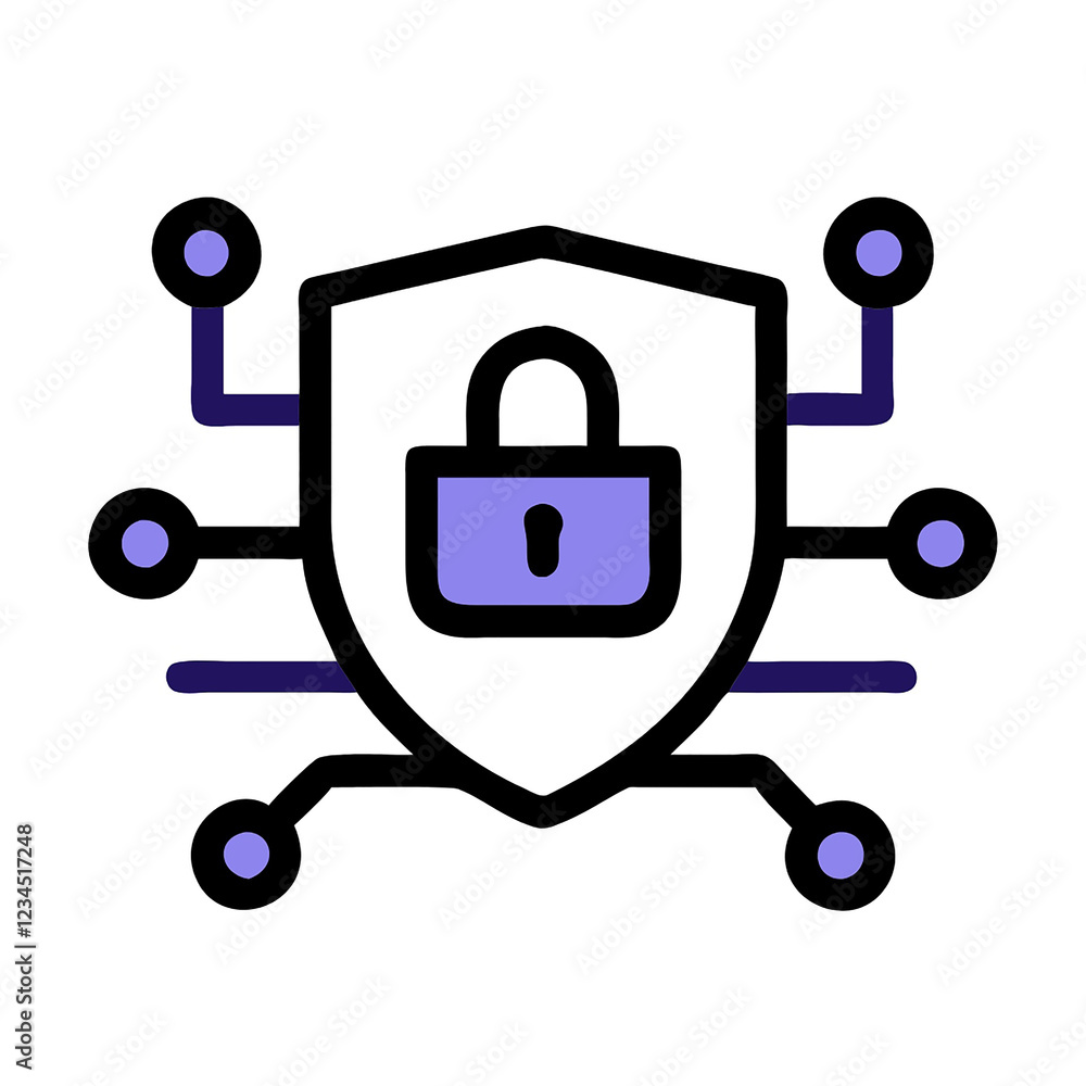 Cybersecurity Icon Illustration for Identity Protection and Secure Online Access Cybersecurity Icon Illustration for Identity Protection and Secure Online Access
