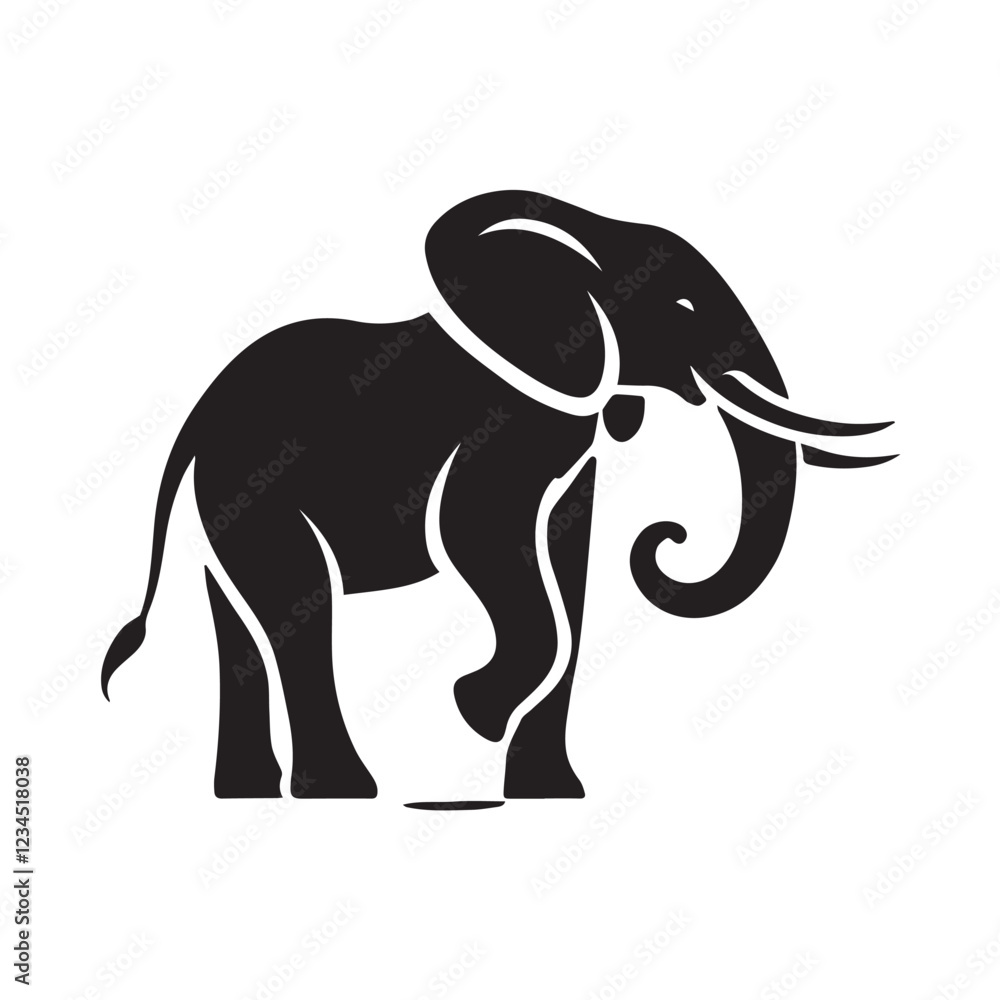 Fototapeta premium Elephant Head Silhouette vector