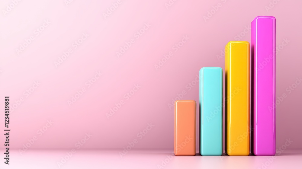 Colorful Ascending Bar Graph Representing Growth and Progress Colorful Ascending Bar Graph Representing Growth and Progress