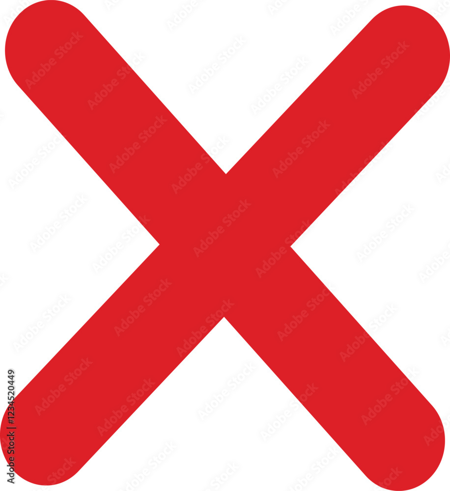 line Red cross sign icon. Wrong mark. Red cross X symbol. Red grunge X icon. Cross brush sign line Red cross sign icon. Wrong mark. Red cross X symbol. Red grunge X icon. Cross brush sign