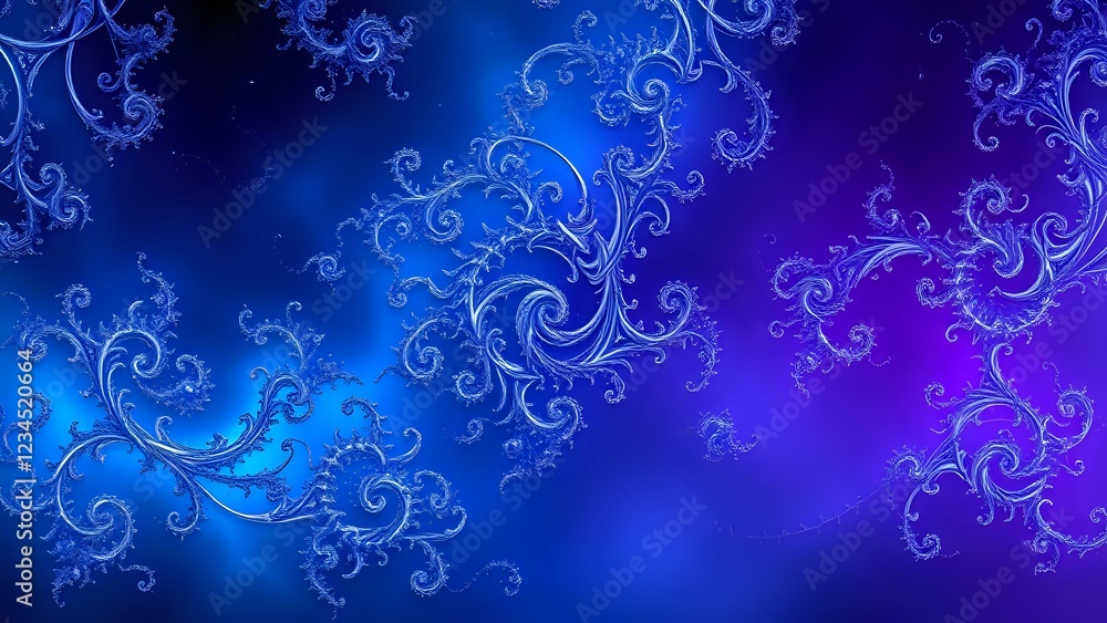 Celestial Blue Fractal Wallpaper - Intricate Koch Curve Patterns Celestial Blue Fractal Wallpaper - Intricate Koch Curve Patterns