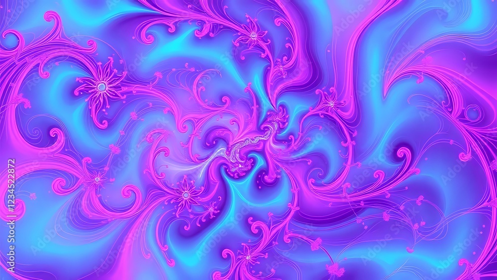 Vibrant Cosmic Dreamscape - Futuristic Fractal Wallpaper Vibrant Cosmic Dreamscape - Futuristic Fractal Wallpaper