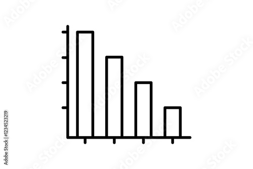 down graph chart icon vector. Icon related to graph and seo . suitable for web site, app, user interfaces, printable etc. line icon style. simple vector design editable