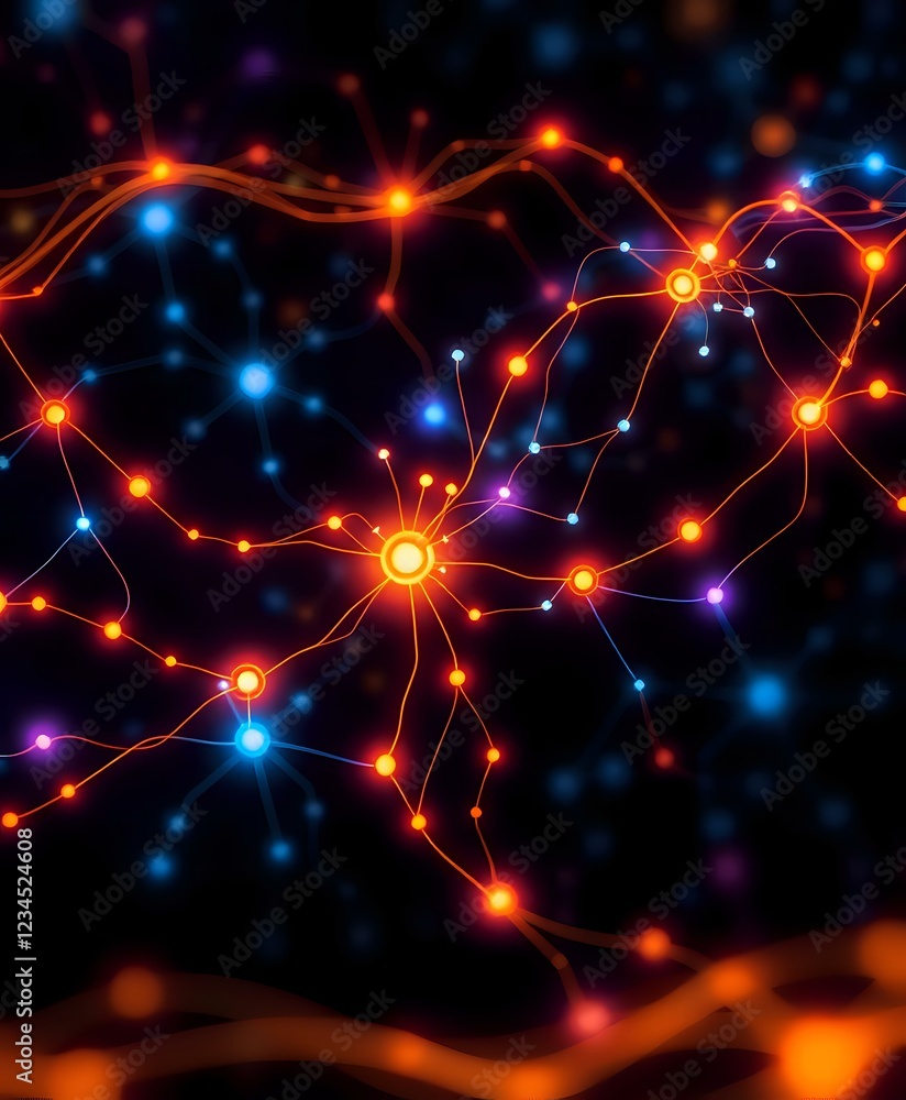 Abstract Algorithmic Art: Vibrant Neural Networks with Glowing Pathways Abstract Algorithmic Art: Vibrant Neural Networks with Glowing Pathways