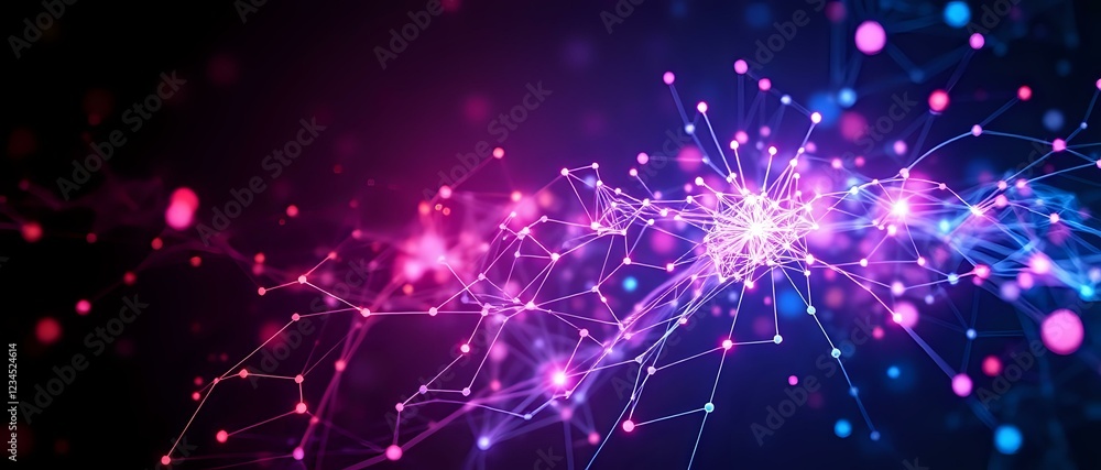 Fototapeta premium Abstract Light Burst Neural Network Background