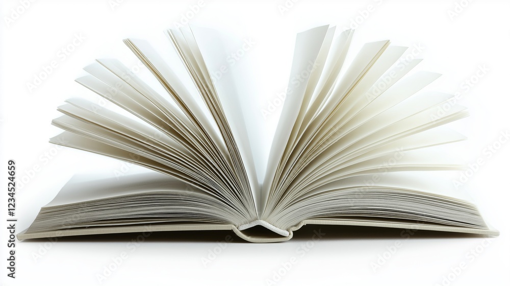 Fototapeta premium Open book displaying pages in motion, symbolizing knowledge and creativity