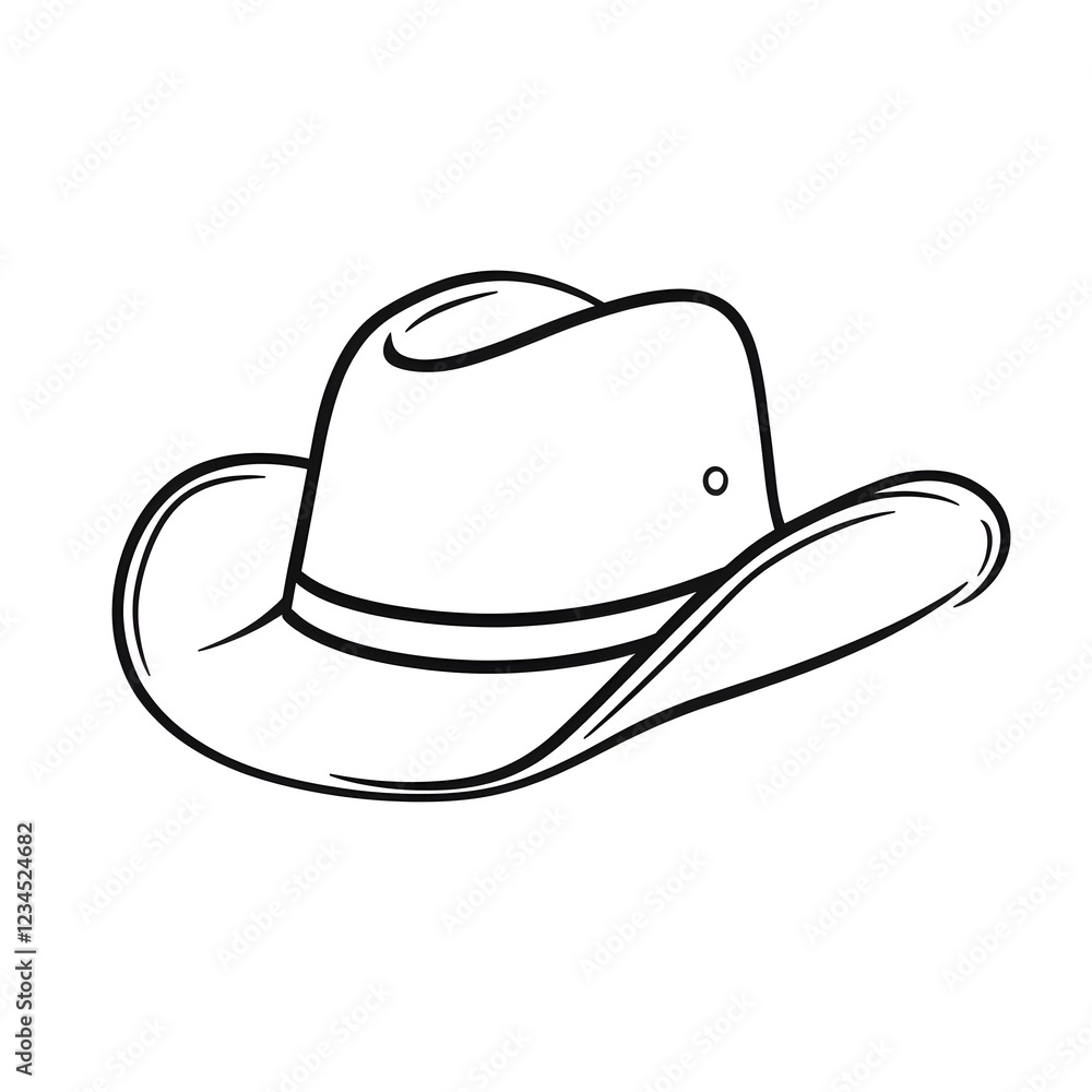 Western Cowboy Line Art Hat Headwear fashion accessory icon symbol Western Cowboy Line Art Hat Headwear fashion accessory icon symbol