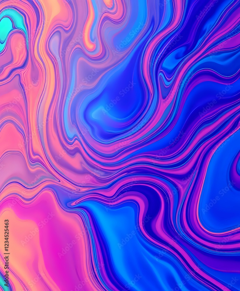 Fototapeta premium Vibrant Abstract Digital Wallpaper: Dynamic Fluid Motion Patterns