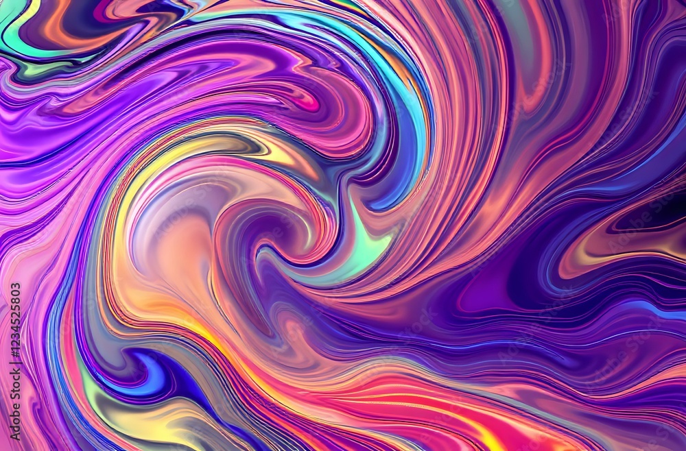 Fototapeta premium Vibrant Abstract Artwork: Colorful Swirls & Dynamic Movement