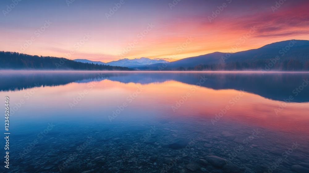 Fototapeta premium Lake in Tatra National Park at Sunrise