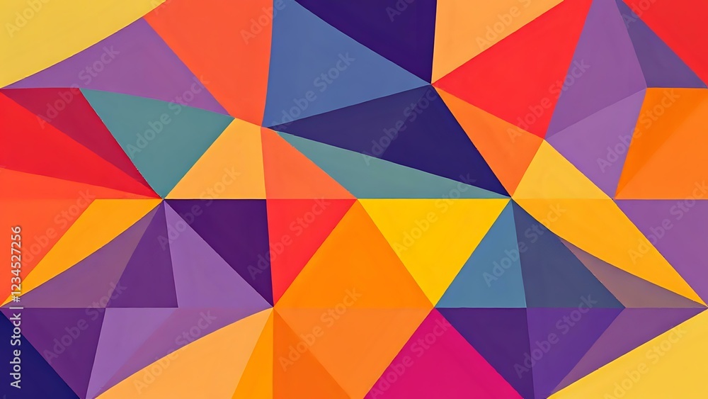 Fototapeta premium Vibrant Geometric Abstract Art | Modern Digital Wallpaper