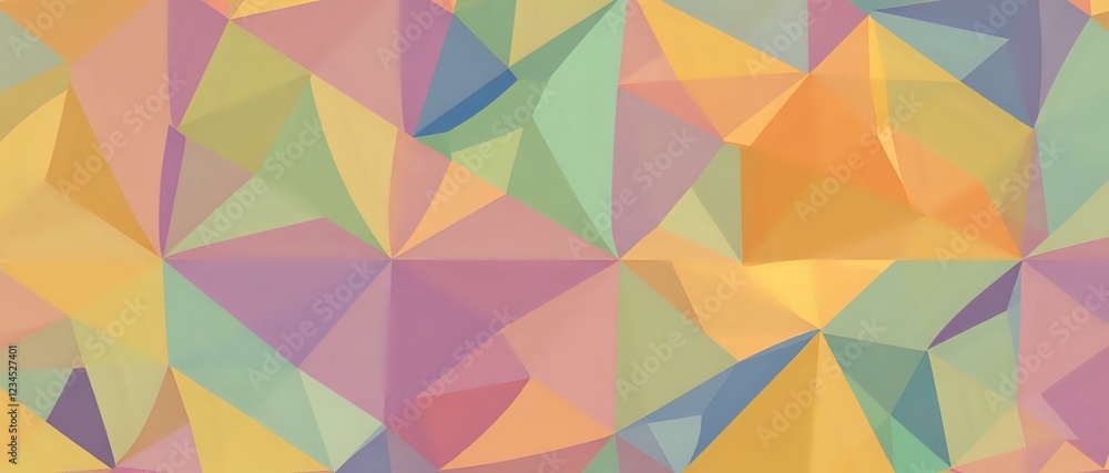 Fototapeta premium Vibrant Geometric Abstract Pattern with Orange, Pink & Green