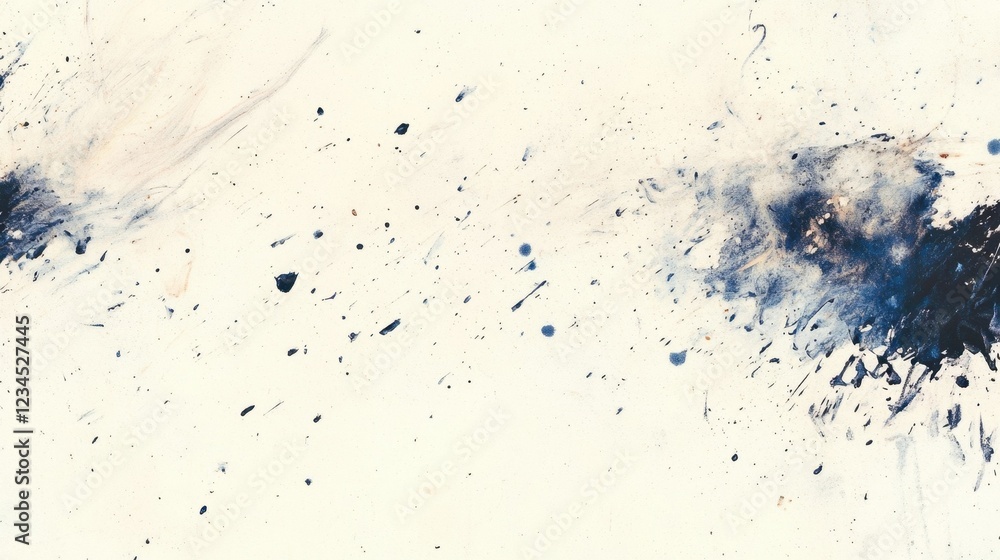 Obraz premium Abstract Blue Ink Splashes on White