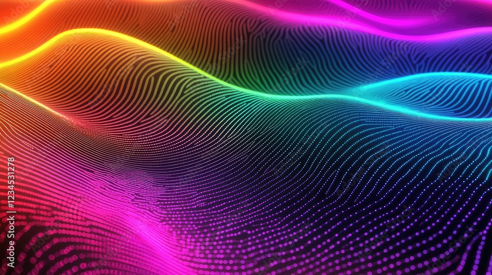 Fototapeta premium Colorful Wavy Lines with Dynamic Patterns and Vibrant Gradients Creating a Mesmerizing Visual Experience in Abstract Artistic Style