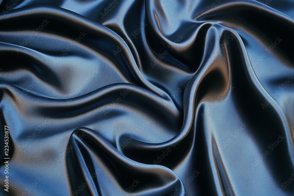 Fototapeta premium Smooth Blue Satin Fabric Textured Background for Elegant Designs