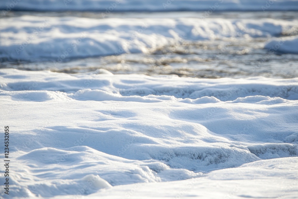 Snow-covered Landscape with Stream and Gentle Winter Light Snow-covered Landscape with Stream and Gentle Winter Light