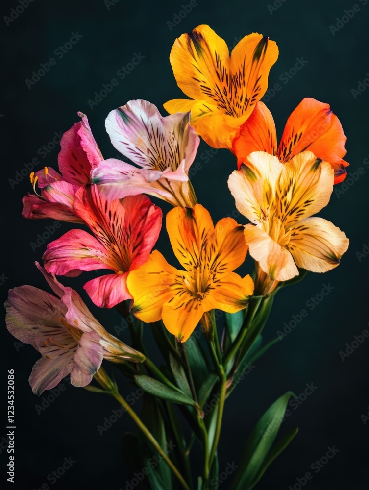Fototapeta premium Fresh cut flowers in vase