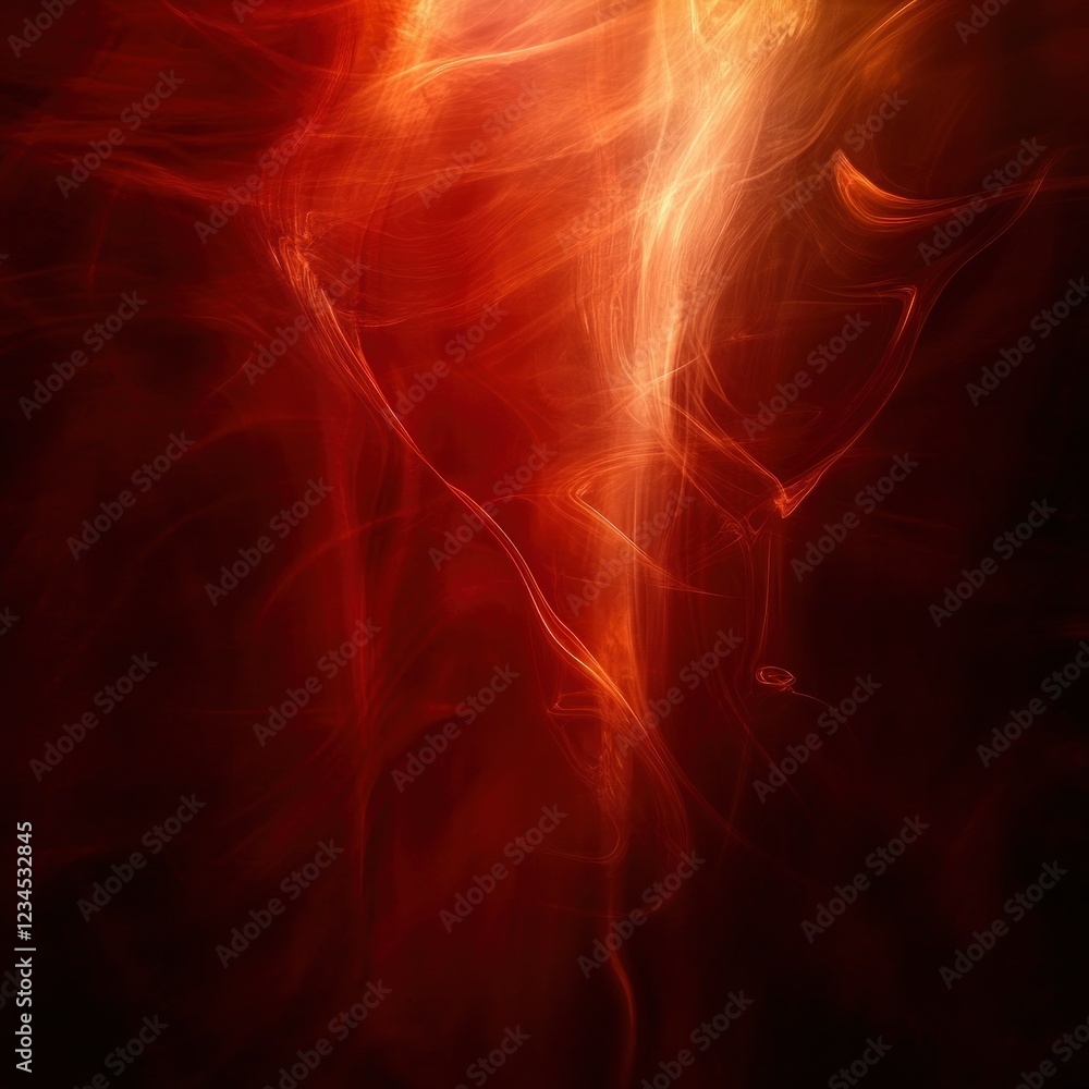 Fototapeta premium Red smoke swirls dark background abstract design