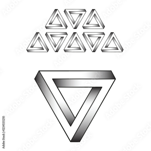 Mobius strip, triangle shape and pattern
