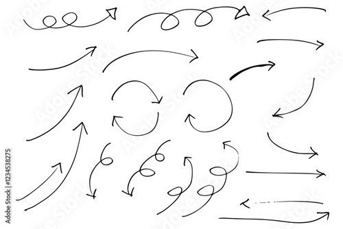 ペンで描いた矢印のイラスト素材　ベクター