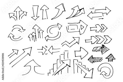 ペンで描いた矢印のイラスト素材　ベクター