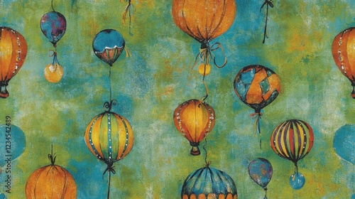 Colorful Hot Air Balloons Pattern