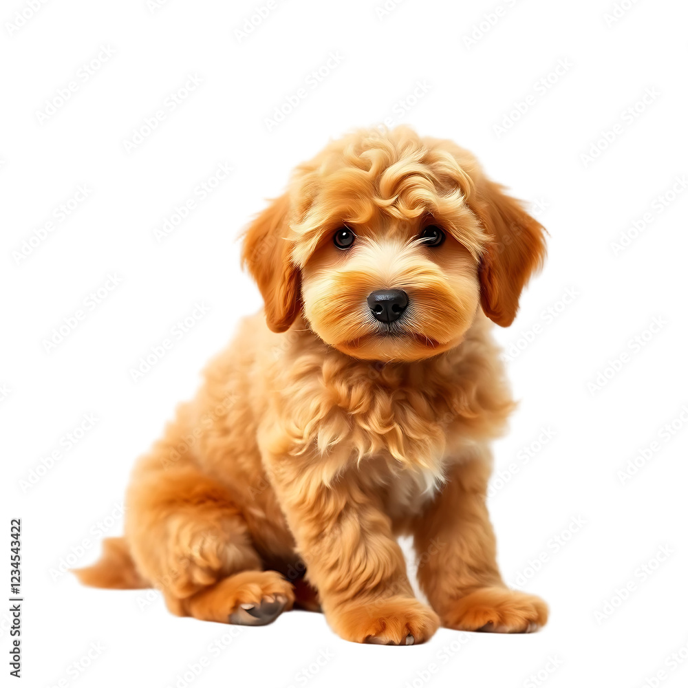 golden doodle dog isolated on transparent background Generative Ai. golden doodle dog isolated on transparent background Generative Ai.