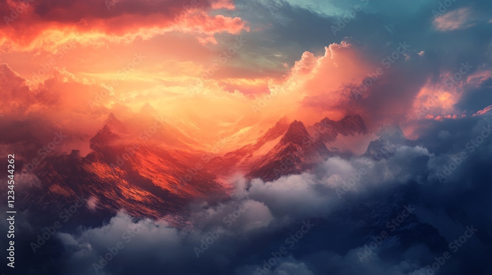 Fototapeta premium beautiful sky and clouds nature blue landscape