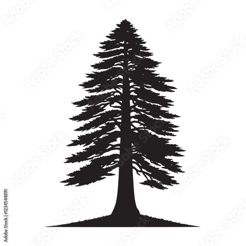 Redwood Tree Silhouette - Elegant Tall Tree Shadow Design - Redwood Tree Vector - Redwood Tree Illustration - Minimalist Redwood Silhouette - Redwood Vector - Redwood Digital Art
