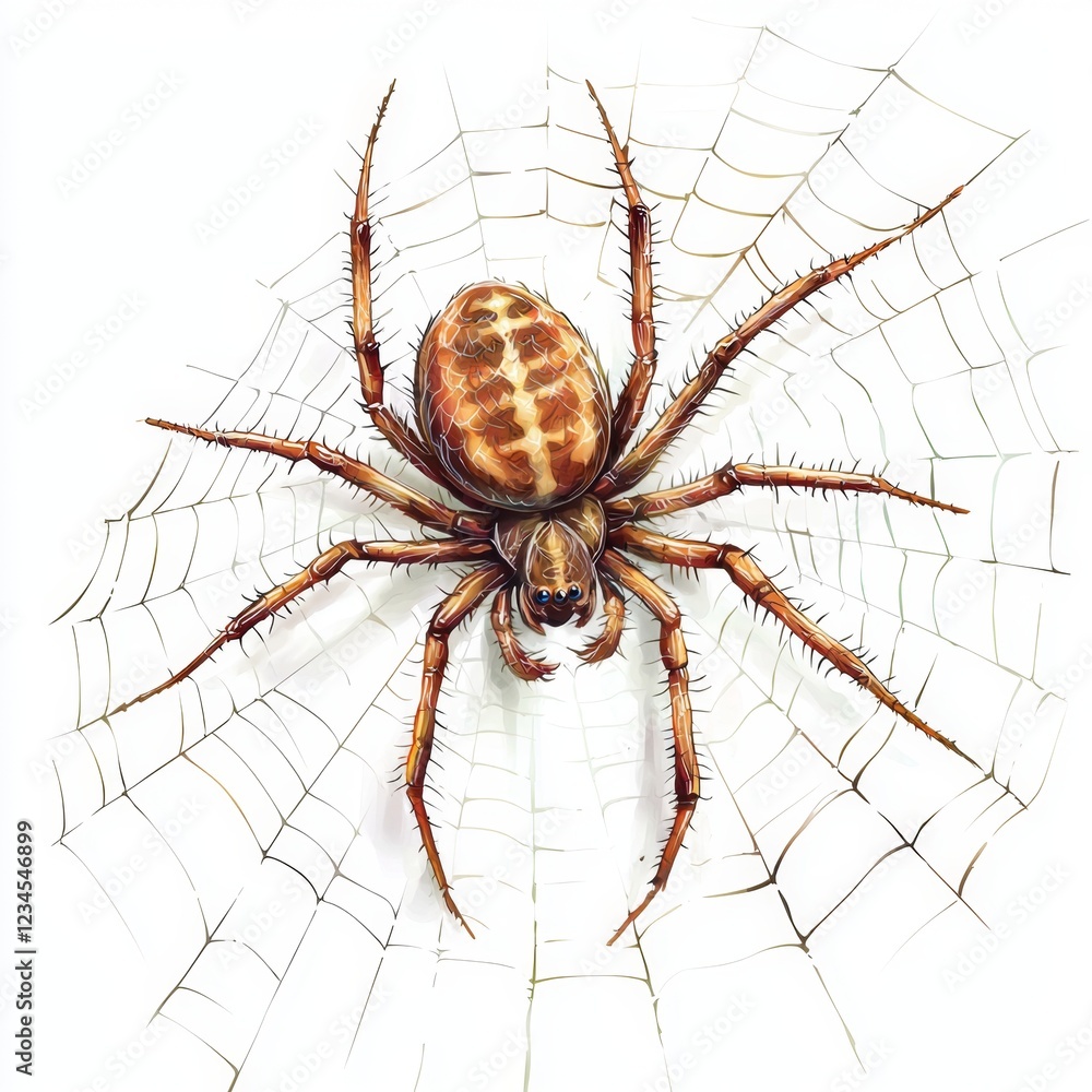 Detailed Close-up of a Spider Displaying Intricate Web Patterns and Natural Beauty in a Minimalistic Setting Detailed Close-up of a Spider Displaying Intricate Web Patterns and Natural Beauty in a Minimalistic Setting