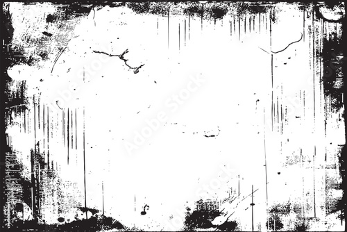 The grunge texture is covered with layers of cracks, scratches and chips. Vector illustration background.