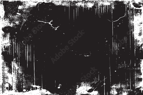The grunge texture is covered with layers of cracks, scratches and chips. Vector illustration background.