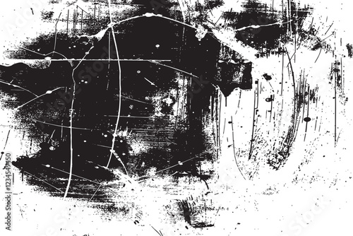 The grunge texture is covered with layers of cracks, scratches and chips. Vector illustration background.