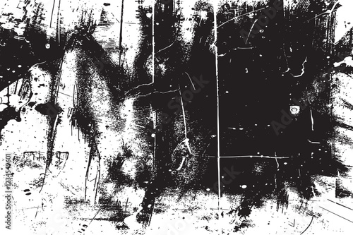 The grunge texture is covered with layers of cracks, scratches and chips. Vector illustration background.