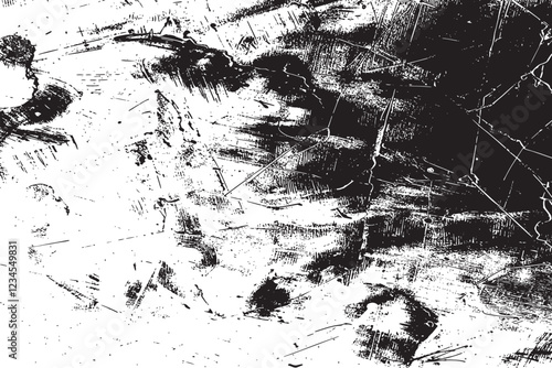 The grunge texture is covered with layers of cracks, scratches and chips. Vector illustration background.