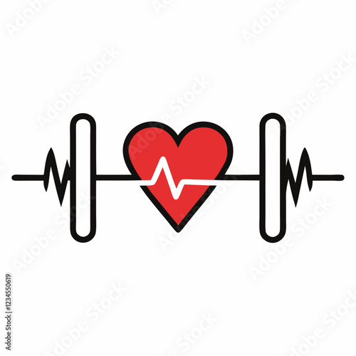 Heartbeat Dumbbell: Minimalist Fitness & Health Design photo