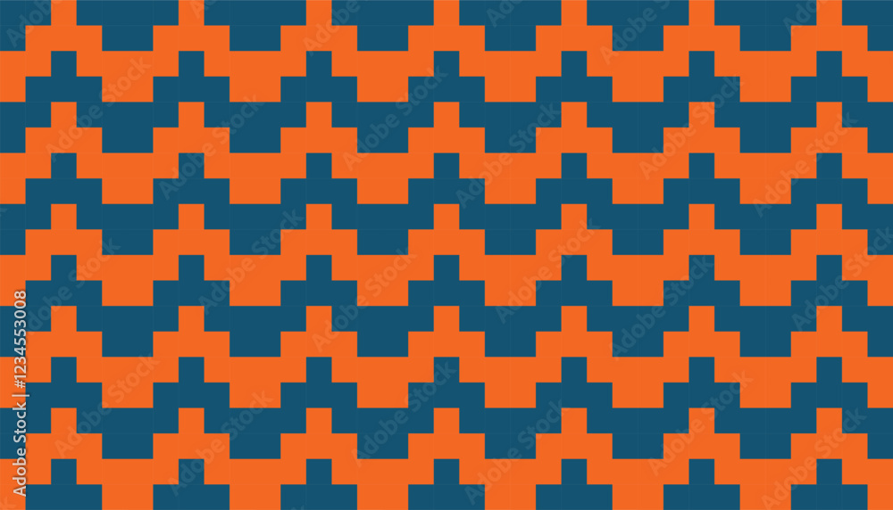 Fototapeta premium Seamless pattern. Chevron background. Traditional architectural wallpaper. Classic motif. Geometric digital paper. Ethnic textile print. Vector image