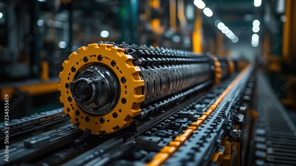 Fototapeta premium Industrial conveyor system in a factory