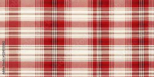 Red and Cream Plaid Texture...